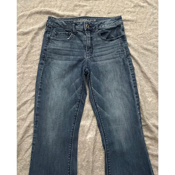 American Eagle Outfitter Womens Sz 6 Hi-Rise Stretch Bluewash Flare Denim jeans - Picture 4 of 13
